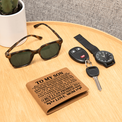 To My Son Promise (Black) – Leather Wallet